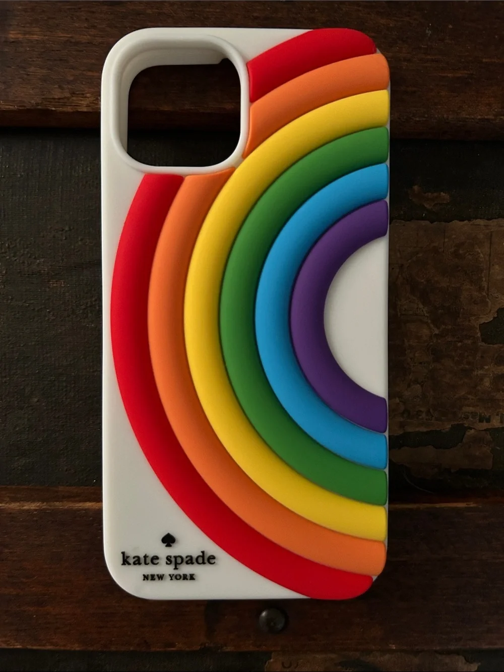kate spade ♠️ Silicone iPhone Case with Raised Rainbow; iPhone 14 Pro